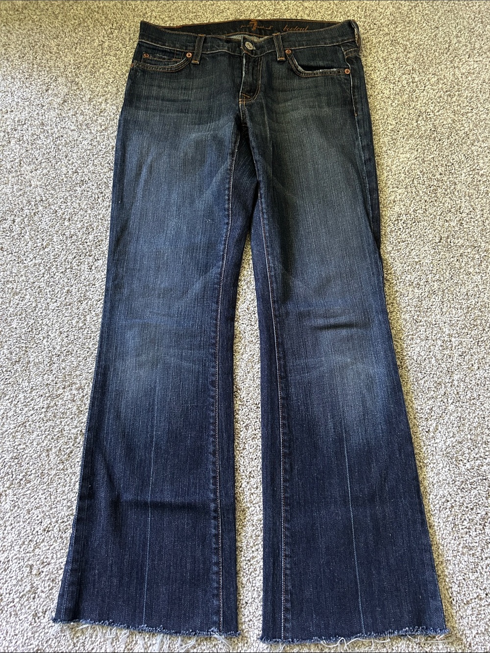 7 For All Mankind Dark Blue Flare Jeans